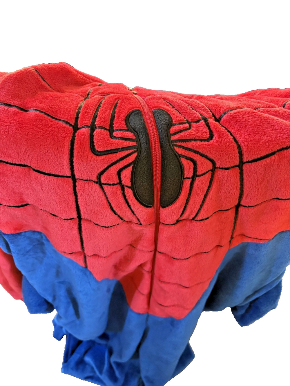 Marvel Spider-Man Men’s Hooded Fleece Union Suit One piece Pajamas Red Blue